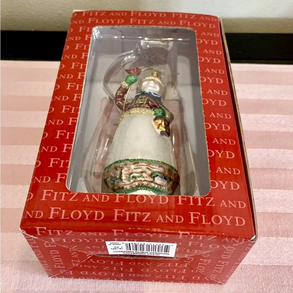 Fitz & Floyd Christmas Blown Glass Ornament Snowman New - Picture 8 of 10